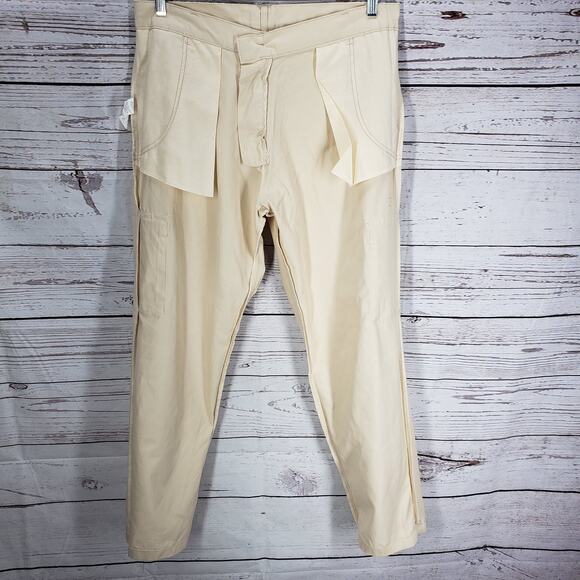 Boohoo Man Relaxed Fit Cargo Chino Trousers Stone Color Pants Size 34R - Picture 7 of 12